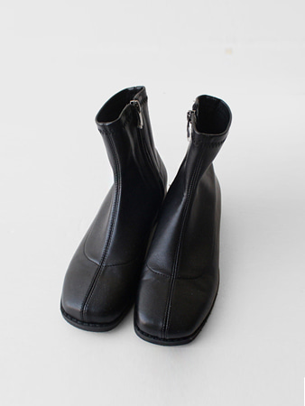 square black ankle boots (2color)