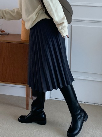 pleats middle skirt (2colors)