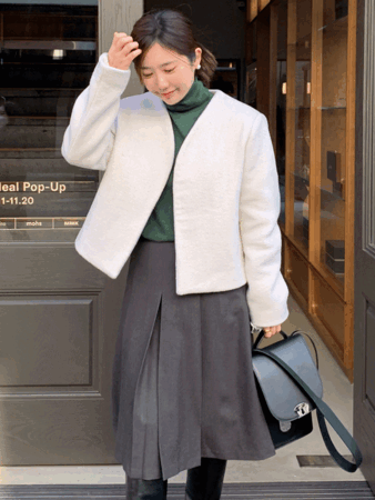front wool midi skirt (2colors) 울10
