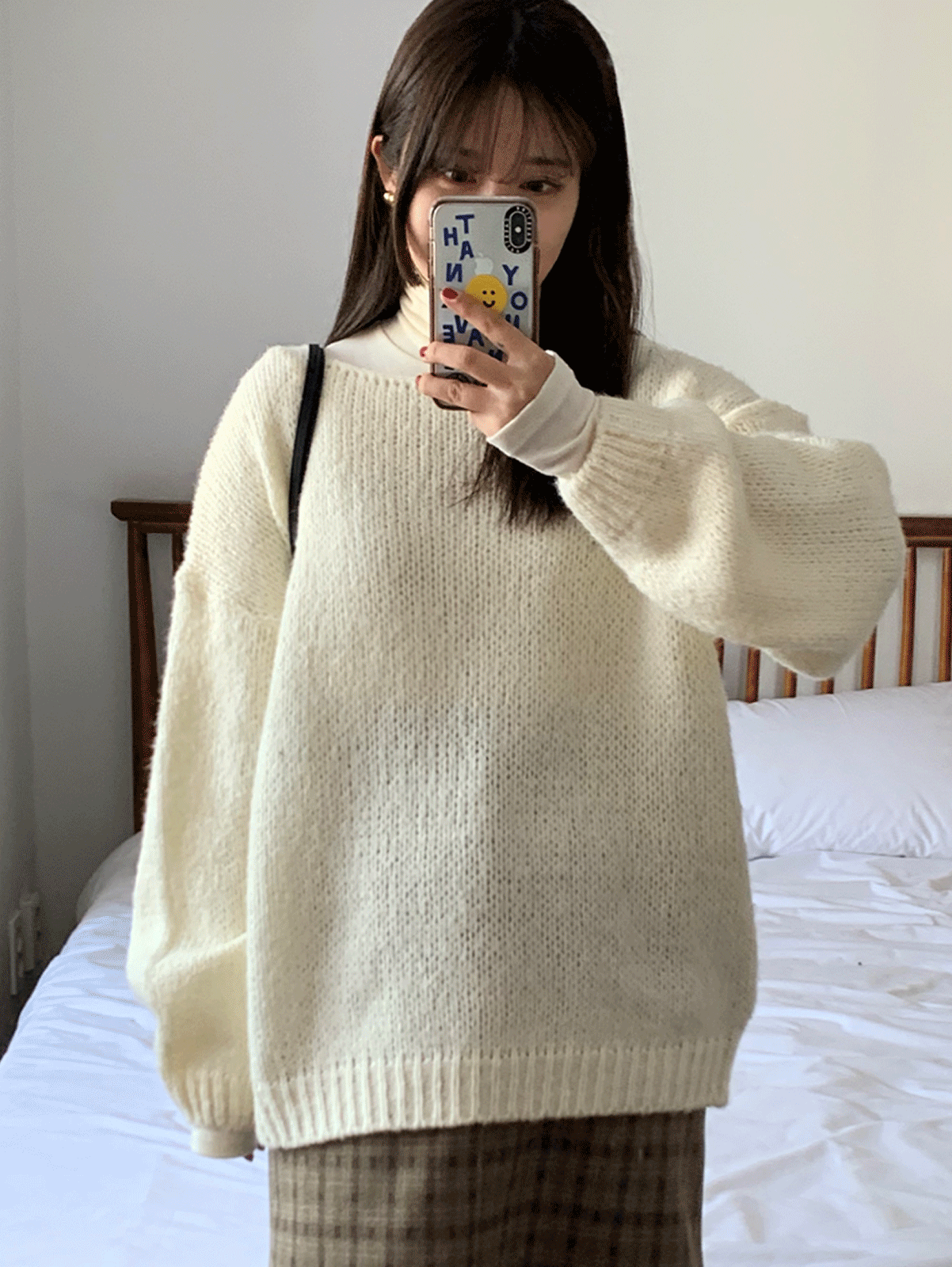 boat neck loose knit (6colors) 울,알파카혼방