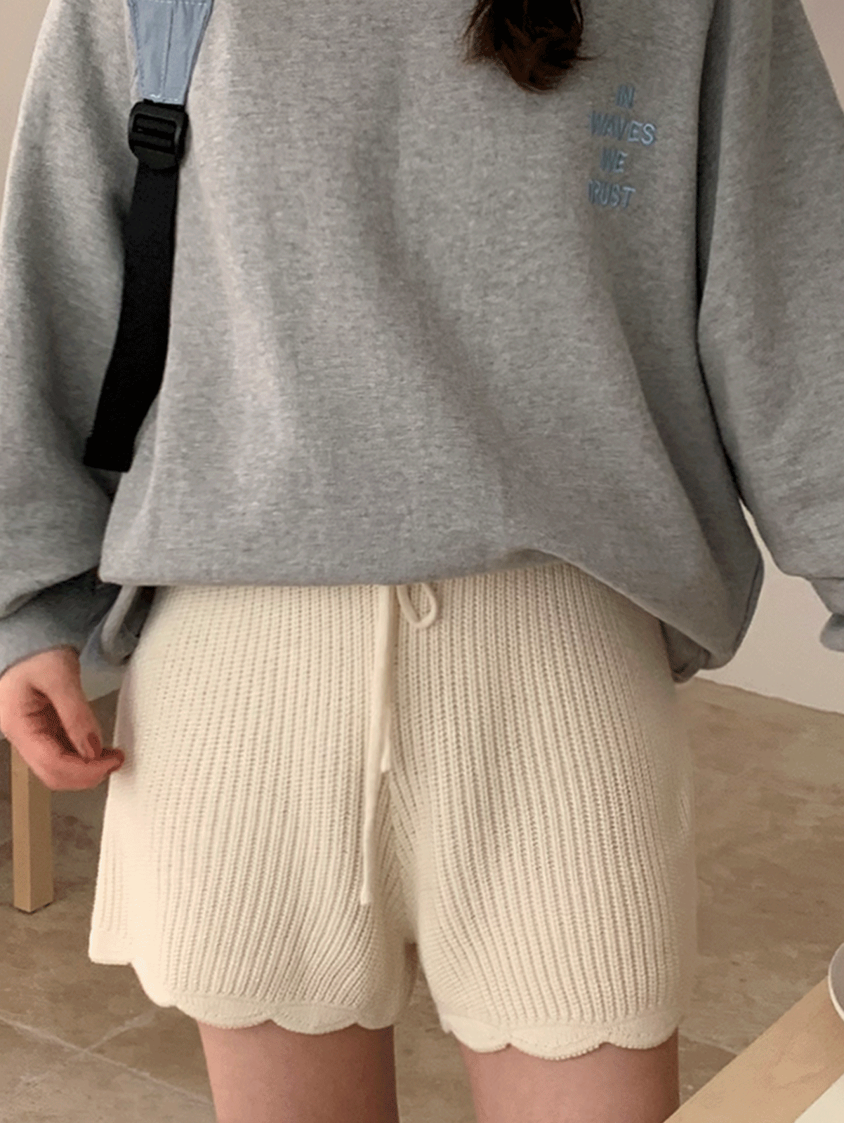 salt wave knit shorts (2colors)
