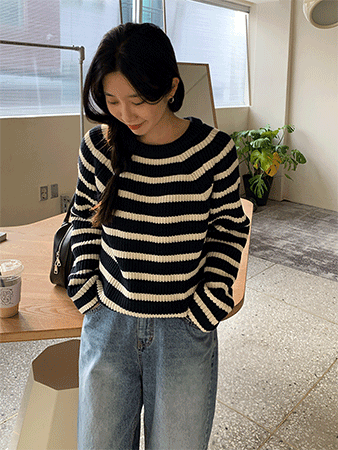 round stripe knit (4colors) 재진행! 네이비당일발송
