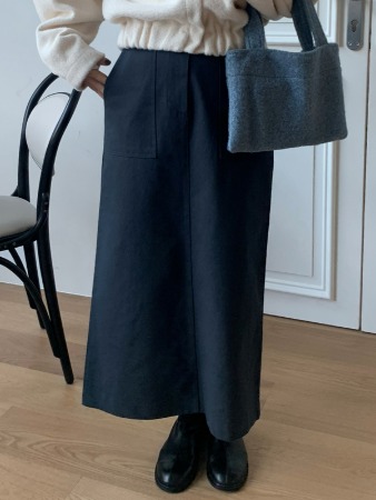 twill solid h skirt (navy) 재진행!