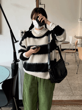 big stripe mohair knit (3colors) 울21,알파카5, 추천!