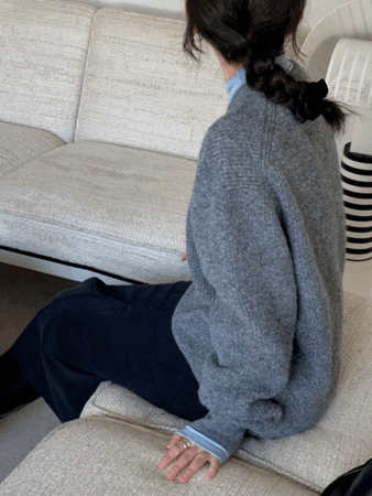 miu cashmere over golgy knit (charcoal) 울30 캐시미어5,추천! 당일발송