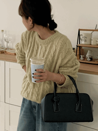 warm cable color knit (beige) 추천!
