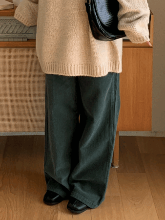 bulky corduroy wide pants (4colors)
