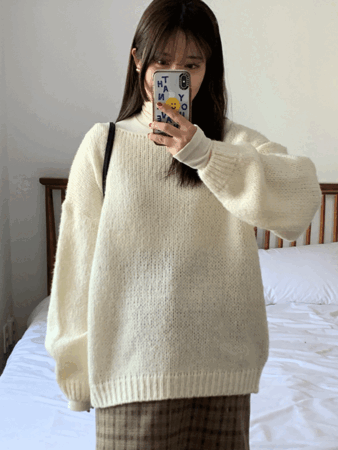 boat neck loose knit (6colors) 울,알파카혼방!