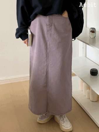 자체제작 maxi pigment skirt (2colors)