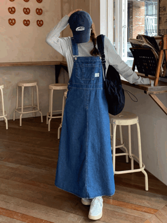 snappy denim overall skirt (2color) 핏굿!